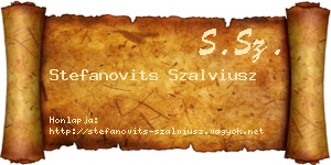 Stefanovits Szalviusz névjegykártya